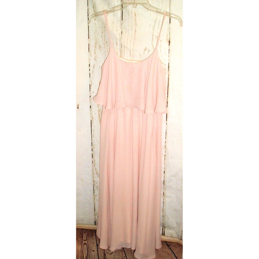 Paper Crown Maxi Dress Bridesmaids Dusty Rose Pink Popover Long Size XXS